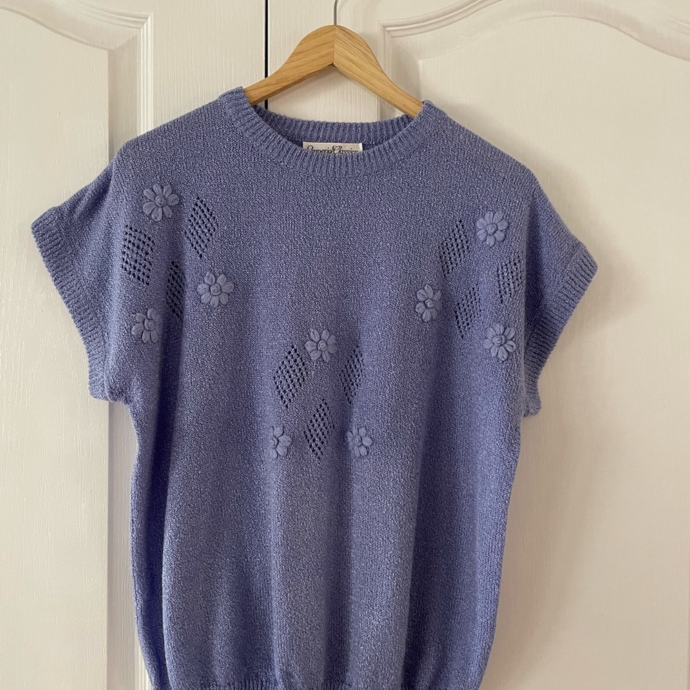 Imperial Classics blue/purple cap sleeve sweater  size L